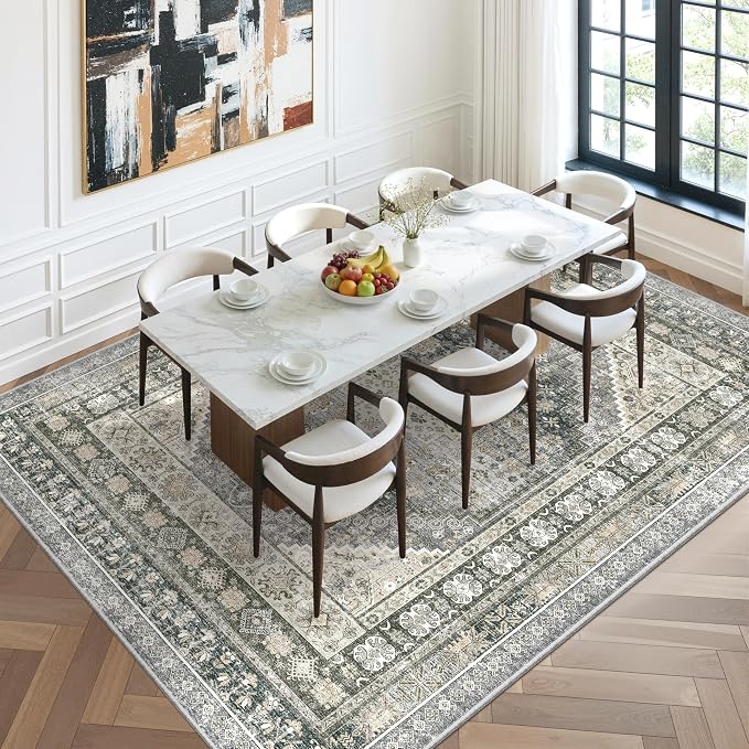 8x10 Area Rugs for Living Room, Large Washable Rug, Wheat | Rugs for Bedroom - Image 8
