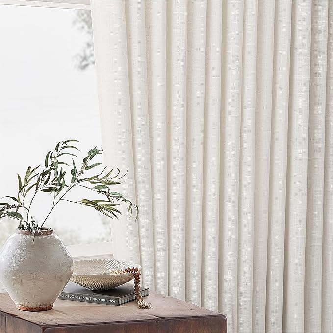 Natural Linen Pinch Pleated Curtains 120 Inches Long W40xL120 | Pleated Drapes - Image 8
