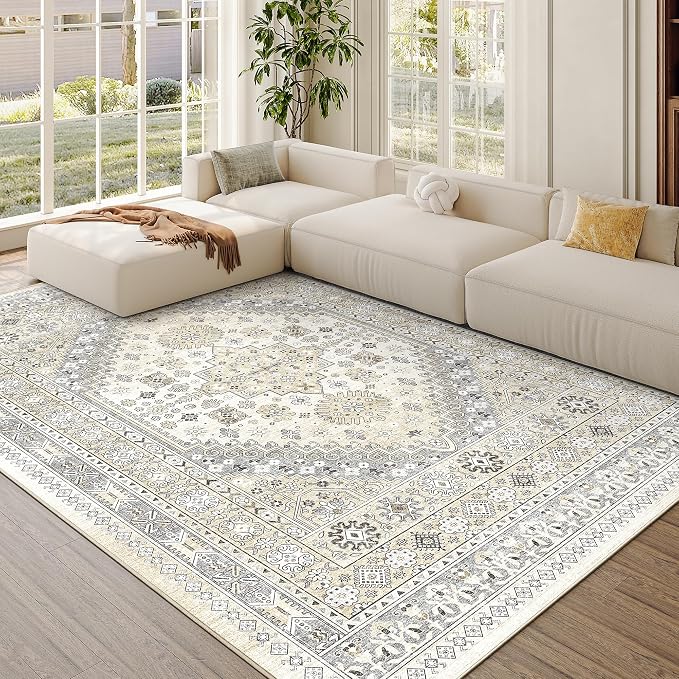 7x9 Area Rugs for Living Room, Large Washable Rug, Dining Room, Low Pile - Image 4