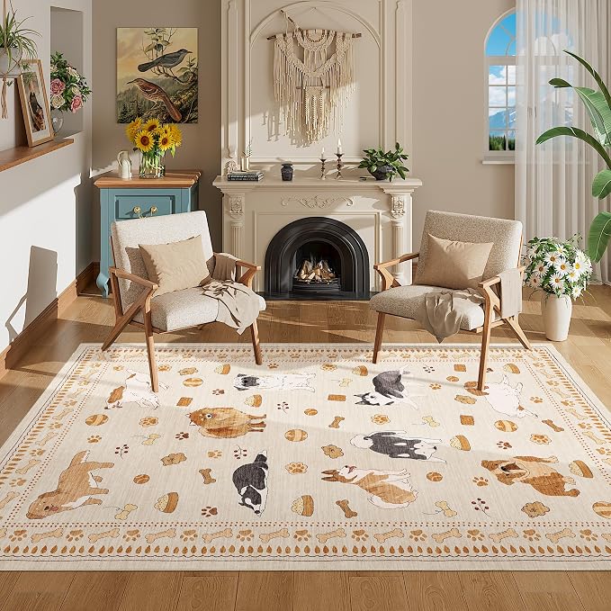 DUKINO 4x6 Area Rug, Washable Dog Rug - Image 5