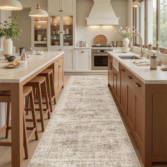 Soalmost Washable Kitchen Runner Rug 3x8 Hallway Entry Rugs Non-Slip, Foldable by Soalmost