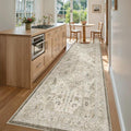 Madane Hallway Runner Rug 3x10 Washable Kitchen Runners 10ft, Ivory/Brown | by Madane