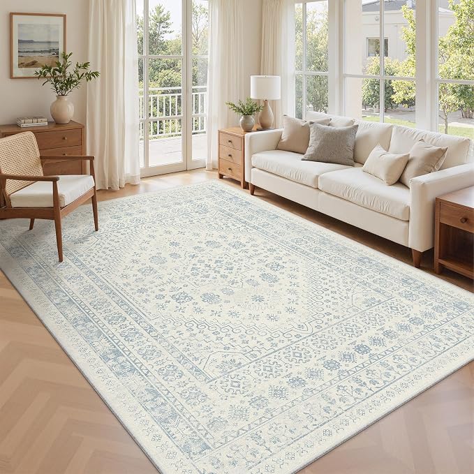 6x9 Area Rugs for Living Room, Large Washable Rug, Dining Room, Low Pile - Image 3