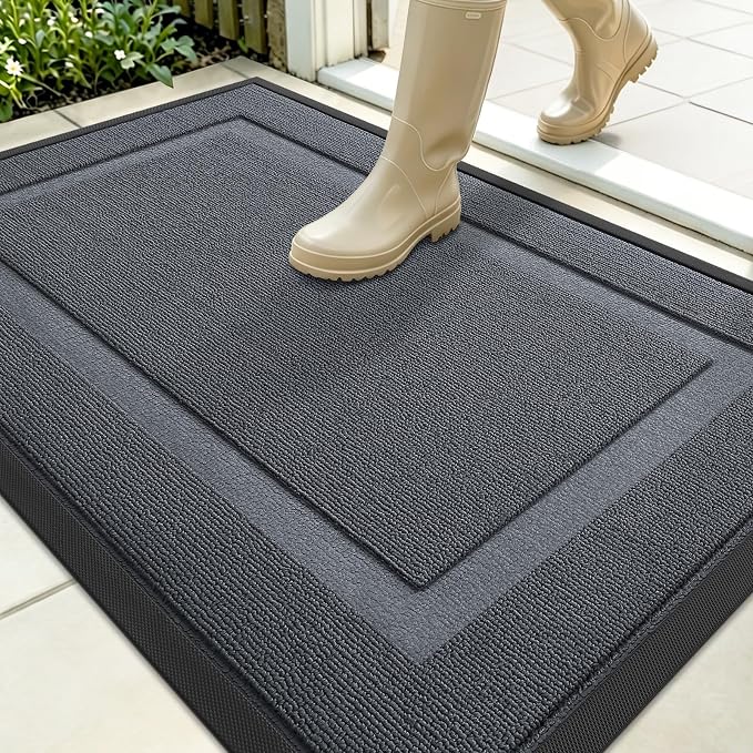 OLANLY Front Door Mat Outside 35x23, All-Season Heavy-Duty Rubber Doormat | by OLANLY