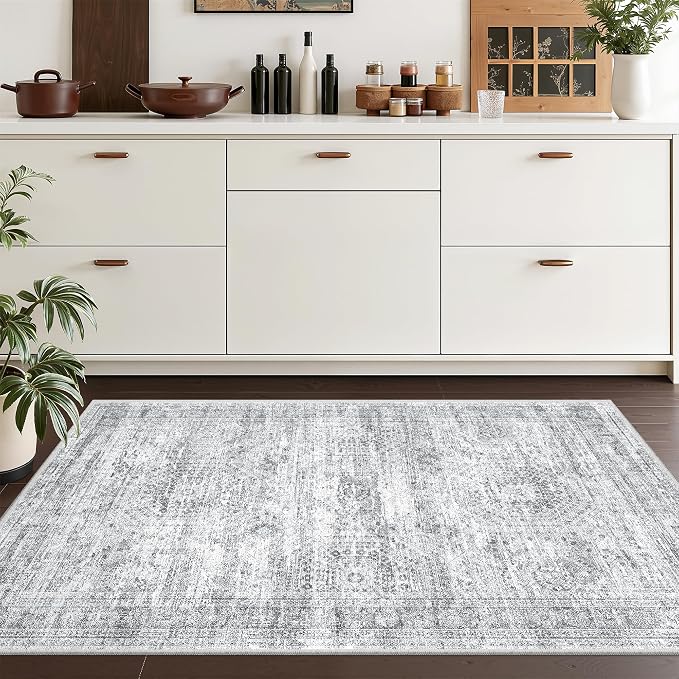 3x4 Rugs for Entryway, Washable Area Rug, Neutral Rug, Stain Resistant Indoor - Image 4