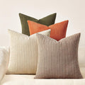 Topfinel 20x20 Sofa Pillow Covers Rust and Olive Green Velvet Throw Pillow by Topfinel