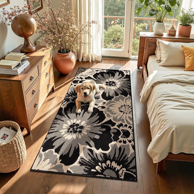 Findosom Hallway Runner Rug 3x6, Non Slip High-Low Textured Floral Washable - Image 4