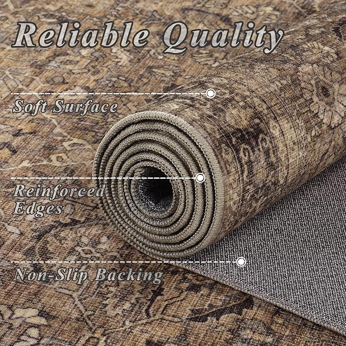 Schweek 2x5 Runner Rug Washable Non-Slip Neutral Rugs - Image 5