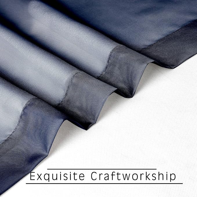 Blue Sheer Curtains 36 Inches 2 Panels Set - Image 4