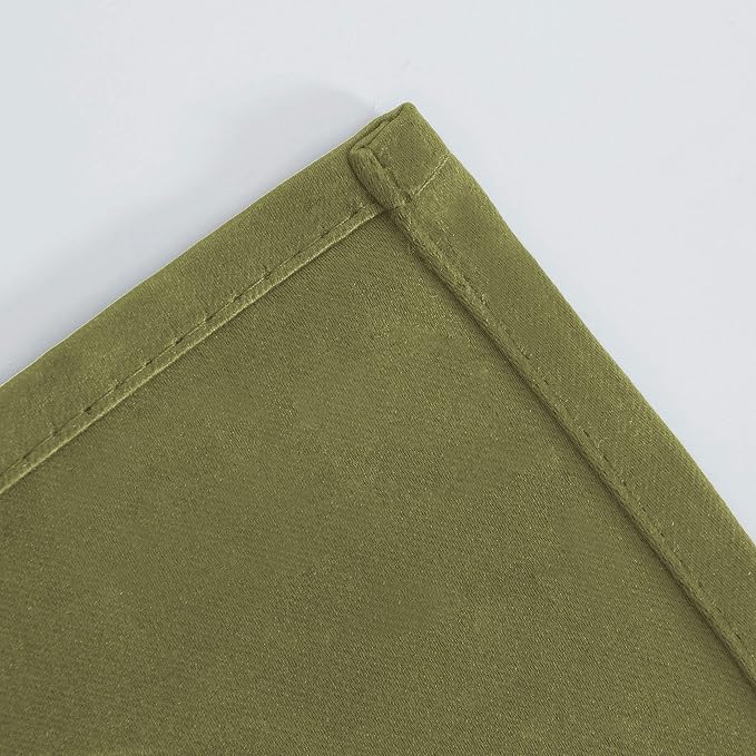 Blackout Curtains 38 x 84 inch/Olive Green Curtains Set of 2 Panels/Thermal - Image 8