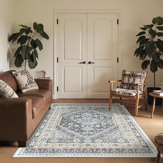 4x6 Area Rugs for Living Room Rugs for Bedroom, Low Pile Soft Non Slip Washable by Restydon