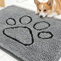 OLANLY Dog Door Mat for Muddy Paws 30x20, Paw Print Design Chenille Mud Mat | by OLANLY