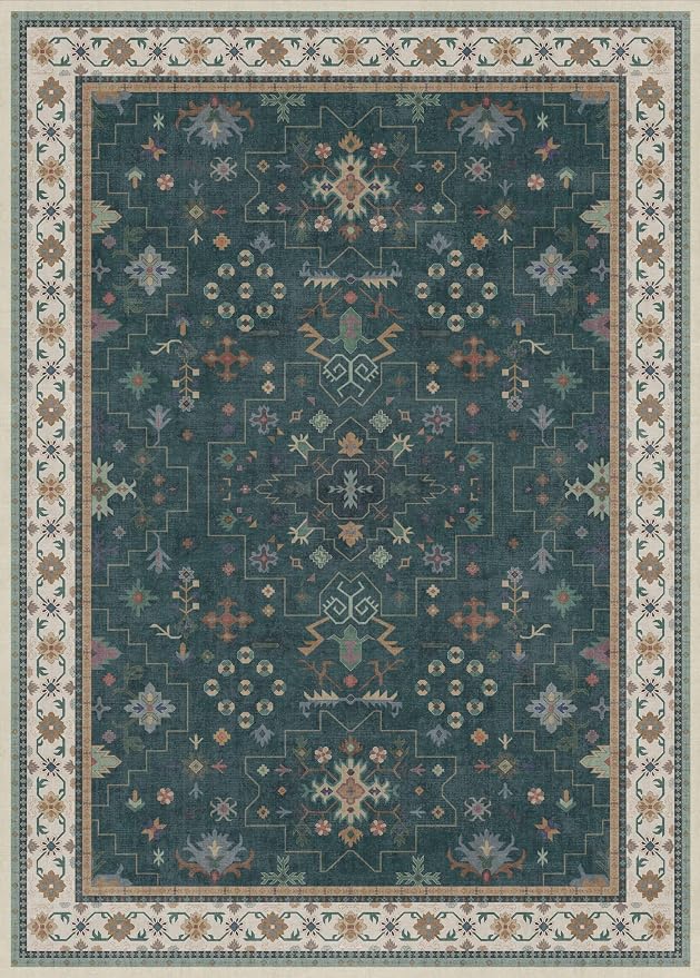 Dark Green Oushak Living Room Rug 10x14 - Image 3