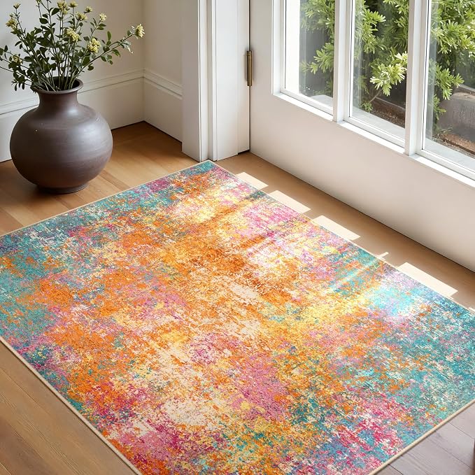 RELEANY Washable 3'x5' Abstract Area Rug - Image 3