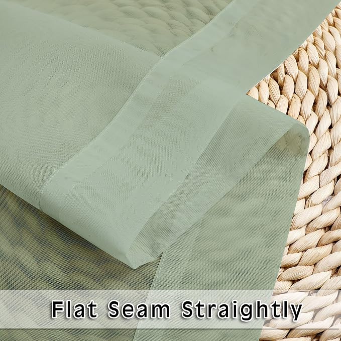 2 Panels Sage Green Semi Sheer Valance - Image 6