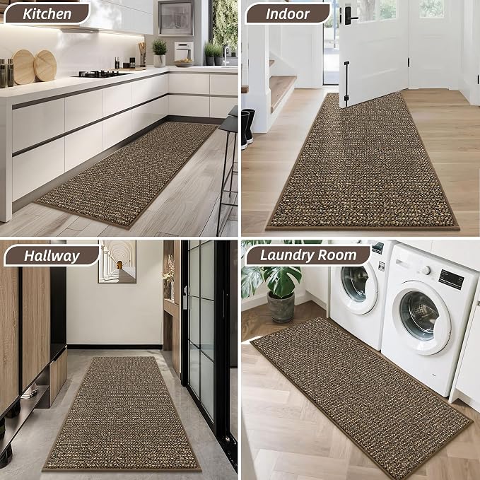 BEQHAUSE Dirt Trapper Door Mat 24" x 60", Non-Slip Washable Doormats, Low - Image 8