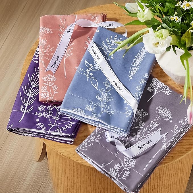 Bedsure California King Comforter Set - Dark Purple Bed Set, 3 Pieces Cute Floral Bedding, 1 Soft Reversible Botanical Flowers Comforter and 2 Pillow Shams