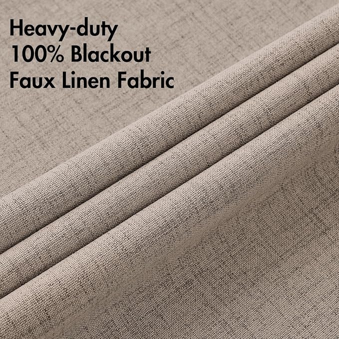 MIULEE 100% Blackout Linen Curtains - Image 5