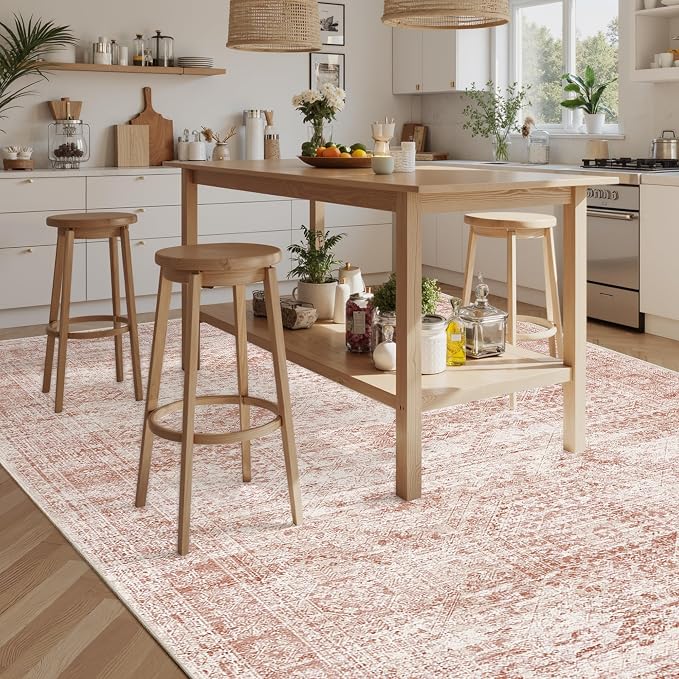 Soalmost Washable Area Rug 8x10 Large Soft Pink Rugs - Image 7