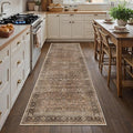 Schweek 2.6x8 Hallway Runner Rug Washable Vintage Neutral Runners Brown | Non by Schweek