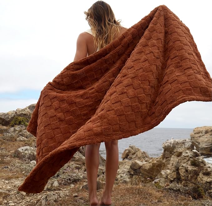 Bedsure GentleSoft Burnt Orange Throw Blanket - Image 2
