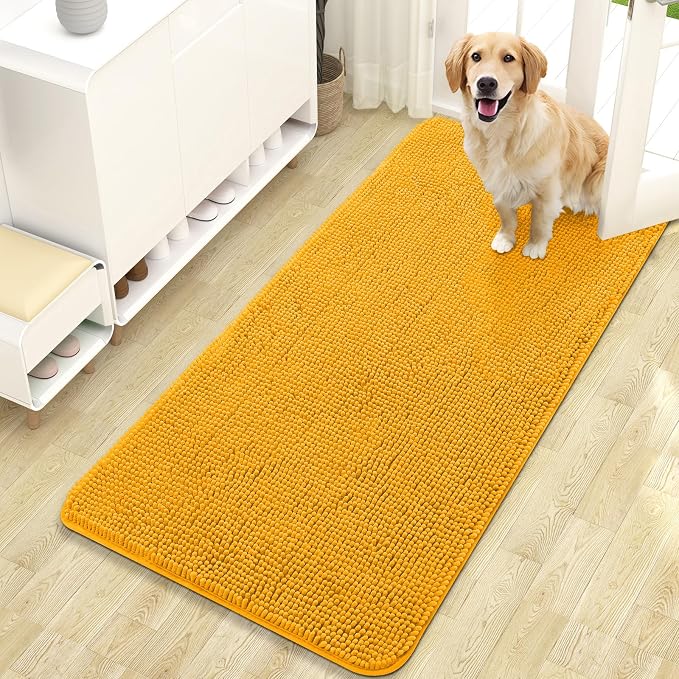 OLANLY Dog Door Mat for Muddy Paws 47x24, Super Absorbent Chenille Mud Mat | by OLANLY