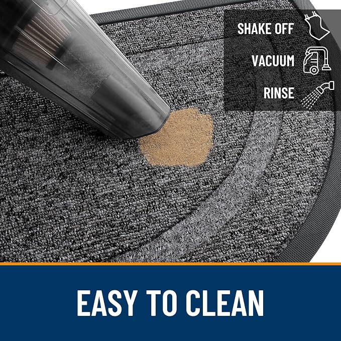 OLANLY Half Circle Front Door Mat Outside 29.5x17 All-Season Rubber Doormat | - Image 6
