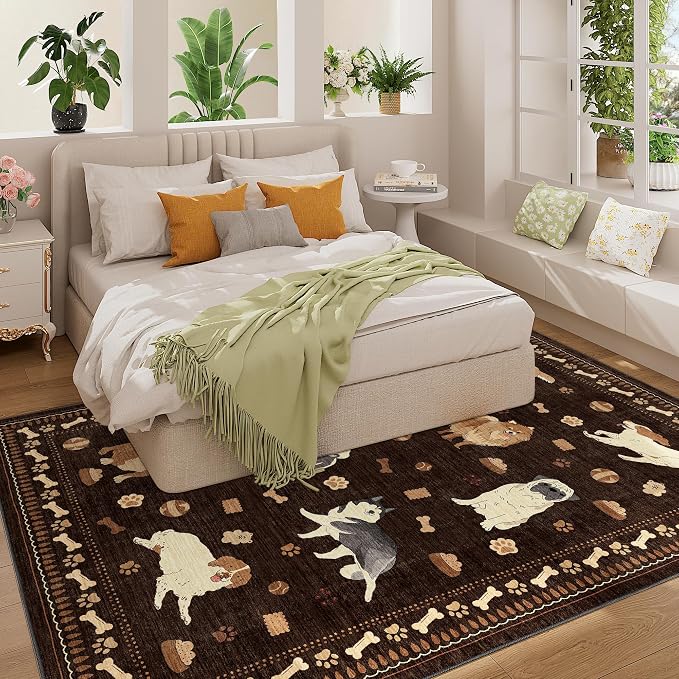 DUKINO 5x7 Area Rugs, Washable Dog Rug - Image 5