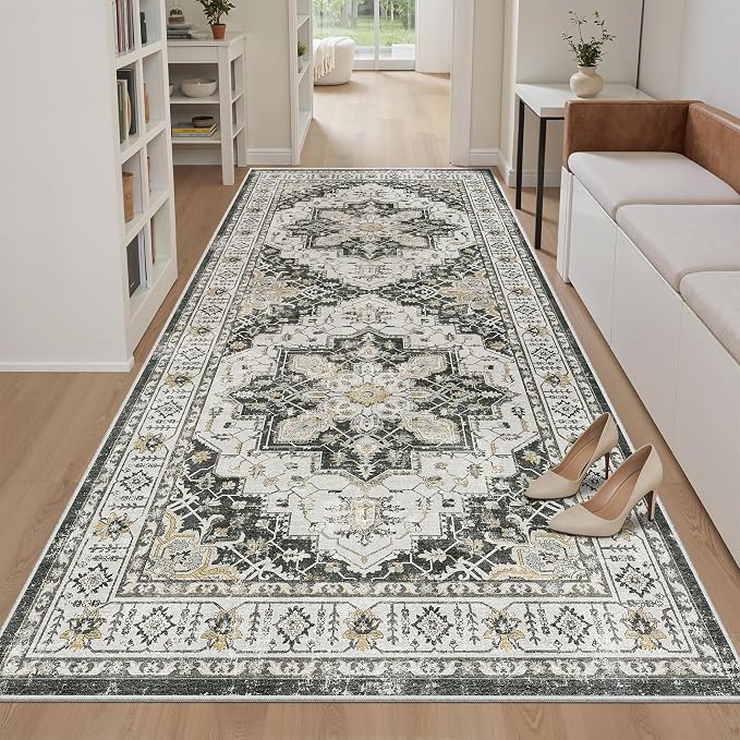 Madane 4x8 Wide Hallway Runner Rug Washable by Madane
