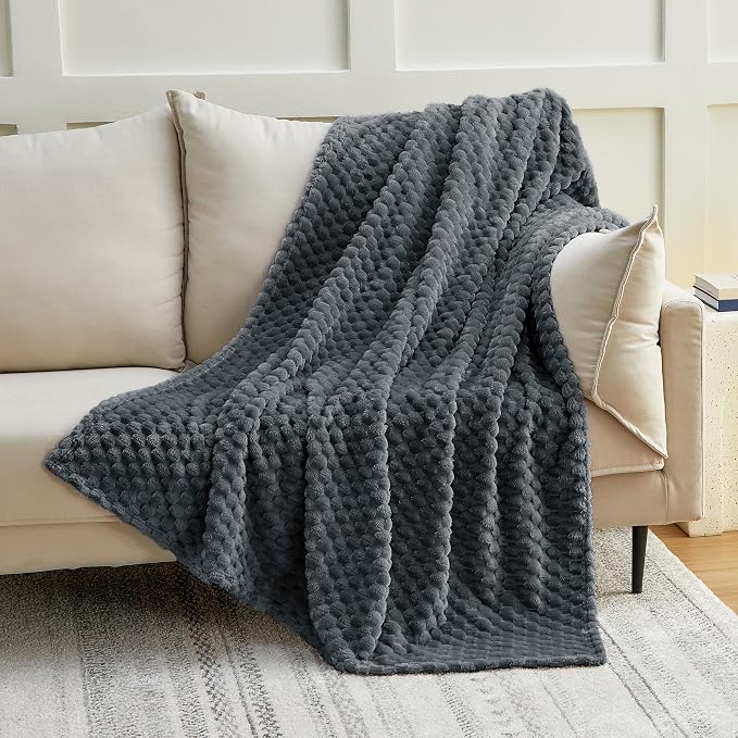 EXQ Home Gentle Soft Fleece Throw Blanket – Cozy Lightweight 3D Imitation - Image 4