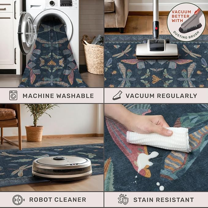 Washable 2x8 Insect Entryway Runner Rug - Image 5