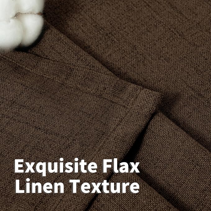 YoungsTex Brown Linen Curtains 45 Inches Length - Image 5