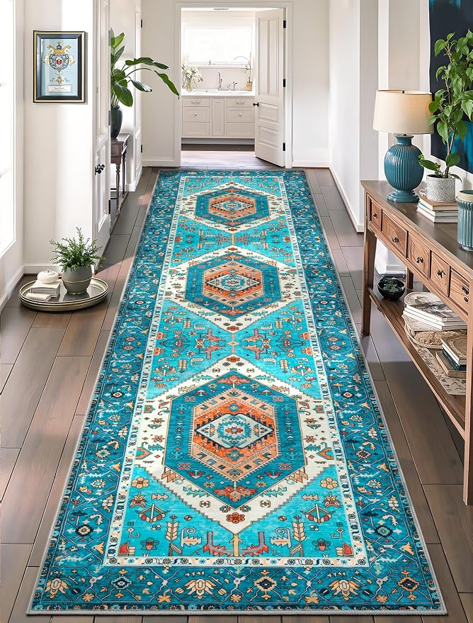 SERISSA 2'6"x10' Washable Non Slip Boho Runner Rug by SERISSAHomeDecorCollection
