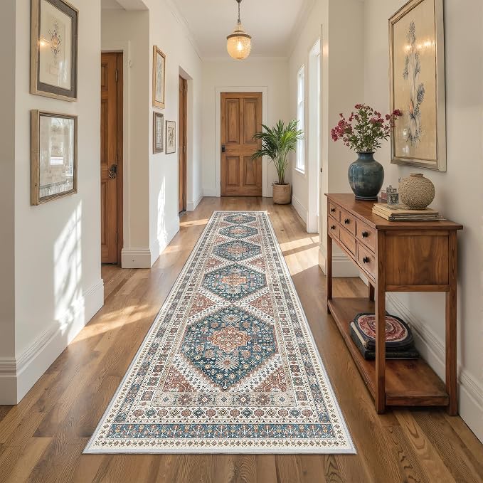 Runners for Hallway 12ft, Non-Slip Long Bathroom Rugs, Living Room, Soft by Restydon