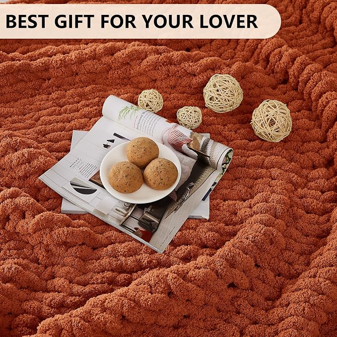 L'AGRATY Chunky Knit Throw Blanket - Image 6