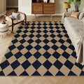 Lahome Checkered Easy Jute 6x9 Area Rugs, Outdoor Patio Rug Washable | by Lahome