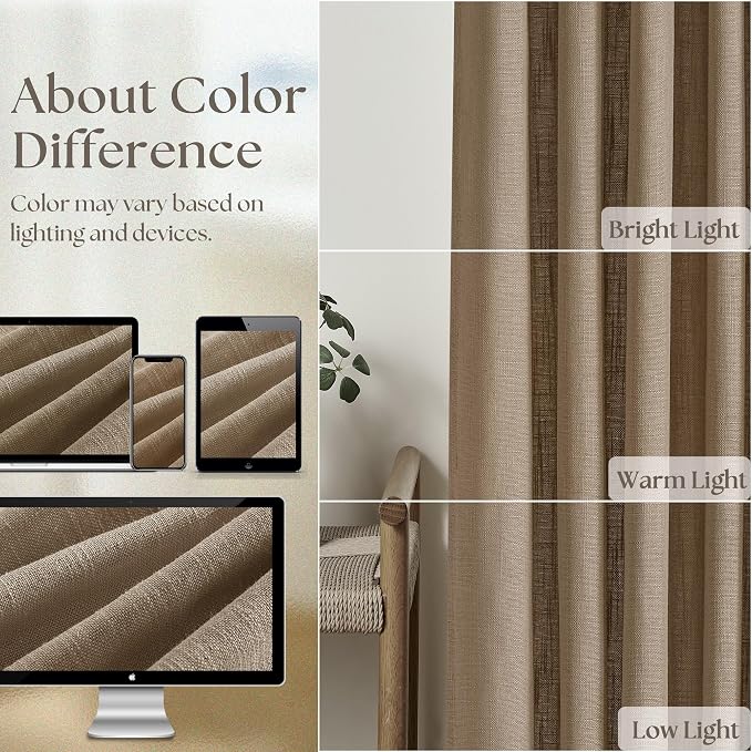 94 Inch Light Filtering Pinch Pleated Linen Curtains - Image 5