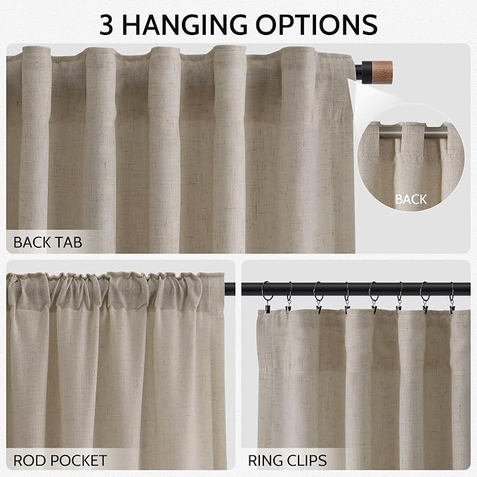 Cobblestone Linen Curtains 84 Inches Long - Image 2