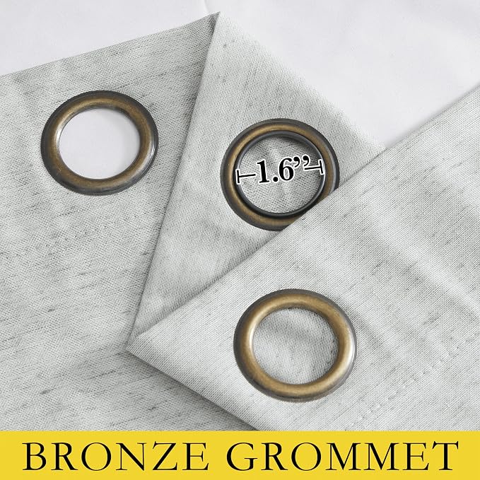 NICETOWN Grey 100% Blackout Curtain Panels, Thermal Insulated White Thermal - Image 6