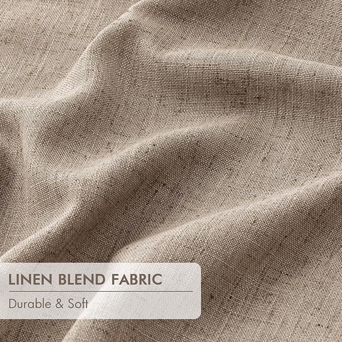 MIULEE Copper Brown Pinch Pleated 100% Blackout Linen Curtains 40x90 Inches | - Image 6