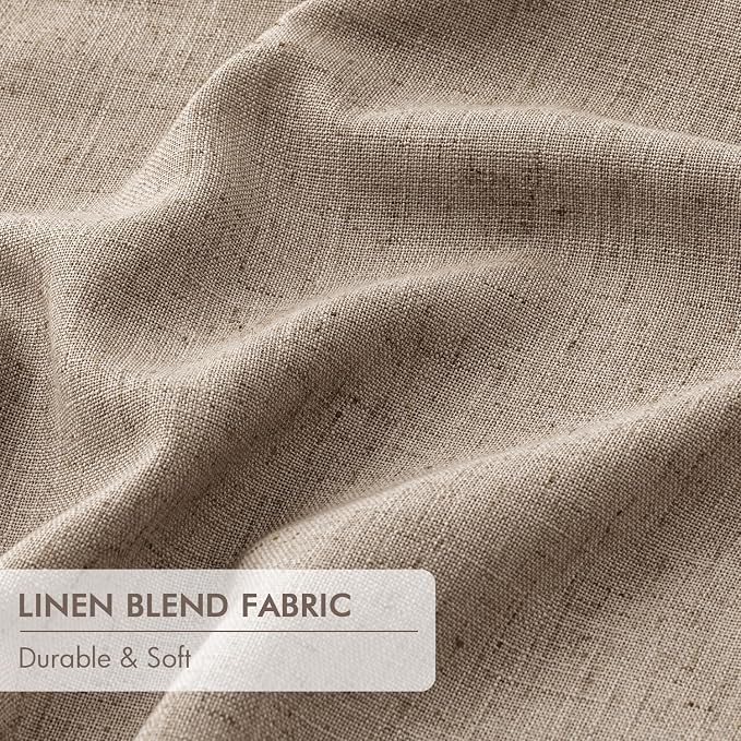 MIULEE Copper Brown Pinch Pleated 100% Blackout Linen Curtains 40x63 Inches | - Image 6