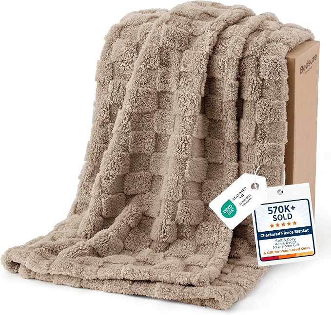 Bedsure GentleSoft Light Brown Throw Blanket by Unknown