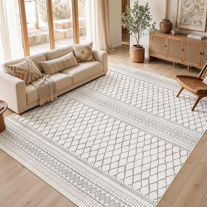 cotiled Boho 8x10 Area Rugs for Living Room: Large Moroccan Washable Rug | by COTILED