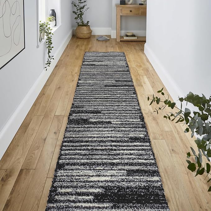 JONATHAN Y Khalil Modern Berber Stripe Black/Cream Runner Rug, Contemporary - Image 4