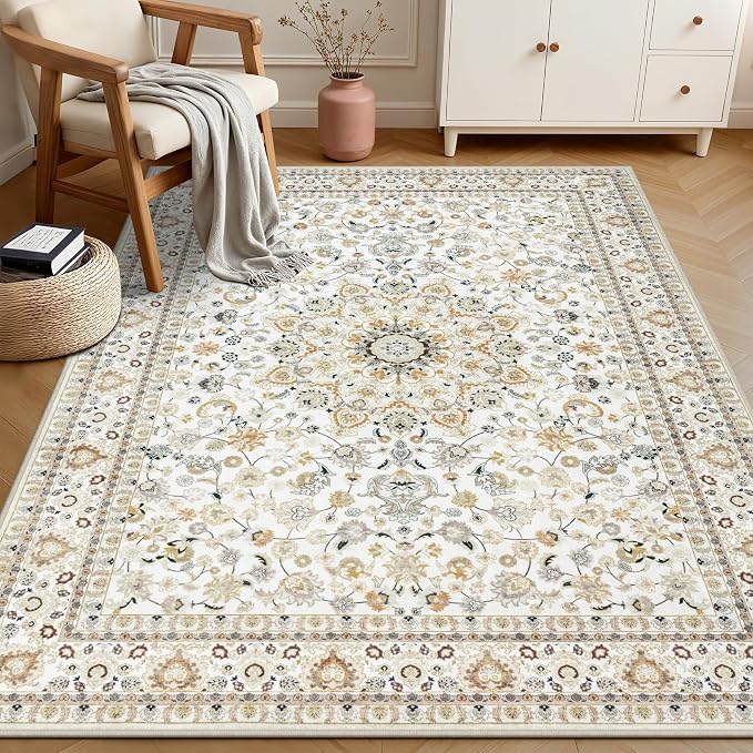 3x5 Area Rugs Living Room: Washable Vintage Rug - Image 4