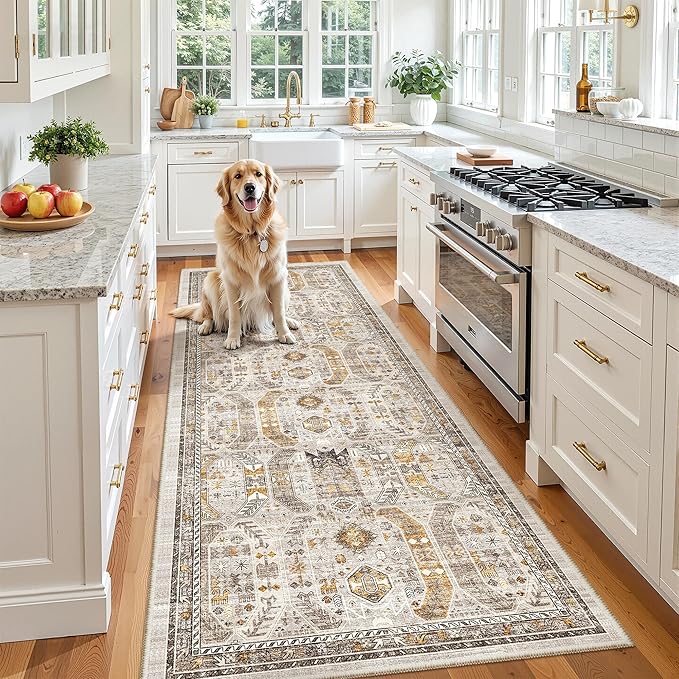 Madane Hallway Runner 3x8, Kitchen Rugs Washable Entry Rug, Soft Low-Pile by Madane