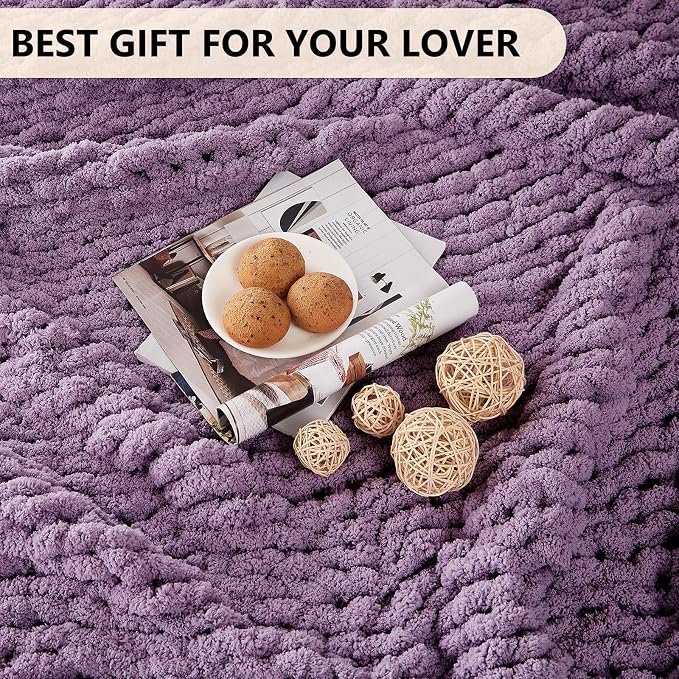 L'AGRATY Chunky Knit Throw Blanket - Image 6