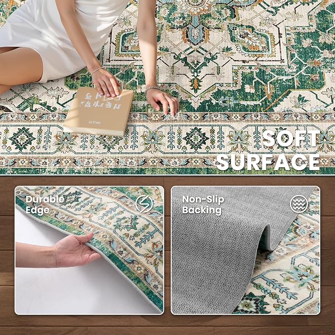 6x9 Area Rugs for Living Room, Large Washable Rug, Dining Room, Low Pile - Image 6