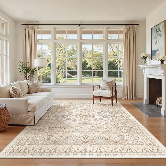 5x8 Area Rugs for Living Room, Large Washable Rug, Dining Room, Low Pile - Image 4