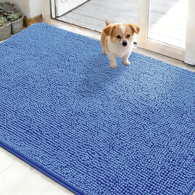 OLANLY Dog Door Mat for Muddy Paws 48x30, Super Absorbent Chenille Mud Mat | by OLANLY